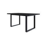 Mesa De Jantar Queens R 160x90x77cm Qemj9160r Preto Tx - Est.preta Preto Tx/est.preta