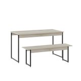 Mesa De Jantar Com 1 Banco Estilo Industrial Tub Snow Estação Preta