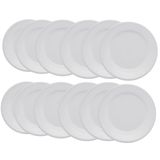 Prato De Sobremesa Plus Branco De Cerâmica 18cm 12 Unidades - Biona 141994