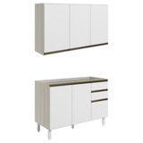 Armario Aereo Balcao Pia 120 Cm Mdf Kali Bianco Toq Branco Uv Nicioli
