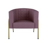 Poltrona Decorativa Base Em Metal Dourada Lisboa Genebra Matrix Genebra-dourada