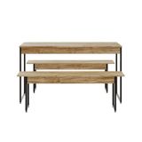 Mesa De Jantar Com 2 Bancos Estilo Industrial Tub Carvalho / Est.preta