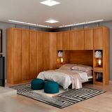 Guarda-roupa Modulado De Casal Safira 002 Em Mdf Com 12 Portas E 8 Gavetas Clic Móveis