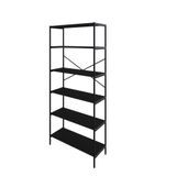 Estante C/06 Prateleiras 186x80x33cm Tub Tueh1886 Preto Ônix - Est.preta Preto Ônix / Est.preta
