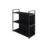 Estante C/03 Prateleiras 84x80x33cm C/fundo Yon Preto Tx/est.preta Preto Tx/est.preta