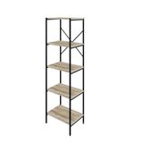 Estante C/05 Prateleiras 152x45x33cm Tub Tueh1545 Carvalho - Est.preta Carvalho / Est.preta