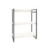 Estante Kuadra 80x40x104cm C/03 Prateleiras Snow / Est.preta Snow / Est.preta