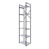 Estante Alta C/06 Prateleiras 185x45x33cm Yon Branco Tx/est.preta Branco Tx/est.preta