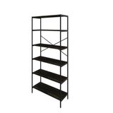 Estante C/06 Prateleiras 186x80x33cm Tub Tueh1886 Carvalho Dark - Est.preta Carvalho Dark / Est.preta