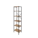 Estante C/06 Prateleiras 186x45x33cm Tub Tueh1846 Lâmina Mel - Est.preta Lâmina Mel / Est.preta