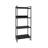 Estante Kuadra 60x40x146cm C/04 Prateleiras Preto Ônix / Est.preta Preto Ônix / Est.preta