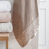 Toalha De Rosto Broderie 50x75cm 100% Algodão 400g-m Marrom