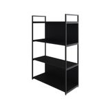 Estante C/04 Prateleiras 118x80x33cm C/fundo Yon Preto Tx/est.preta Preto Tx/est.preta
