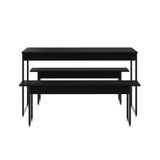 Mesa De Jantar Com 2 Bancos Estilo Industrial Tub Preto Ônix / Est.preta
