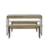 Mesa De Jantar Com 2 Bancos Estilo Industrial Tub Carvalho / Est.preta