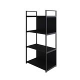 Estante C/04 Prateleiras 118x60x33cm C/fundo Yon Preto Tx/est.preta Preto Tx/est.preta