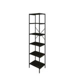 Estante C/06 Prateleiras 186x45x33cm Tub Tueh1846 Carvalho Dark - Est.preta Carvalho Dark / Est.preta