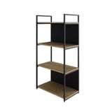 Estante C/04 Prateleiras 118x60x33cm C/fundo Yon Vermont Oak/est.preta Vermont Oak/est.preta