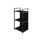 Estante C/03 Prateleiras 84x45x33cm C/fundo Yon Preto Tx/est.preta Preto Tx/est.preta