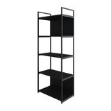 Estante C/05 Prateleiras 152x60x33cm C/fundo Yon Preto Tx/est.preta Preto Tx/est.preta