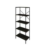Estante C/05 Prateleiras 152x60x33cm Tub Tueh1565 Carvalho Dark - Est.preta Carvalho Dark / Est.preta