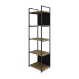 Estante C/05 Prateleiras 152x45x33cm C/fundo Yon Vermont Oak/est.preta Vermont Oak/est.preta