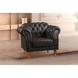 Poltrona Duque Chesterfield Capitonê Cor:couro Ecológico Preto 300