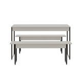 Mesa De Jantar Com 2 Bancos Estilo Industrial Tub Branco Chess / Est.preta