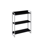 Estante Dynamica 80x30x104cm C/03 Prateleiras Preto Ônix / Est.branca Preto Ônix / Est.branca