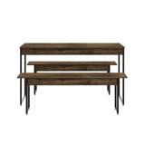 Mesa De Jantar Com 2 Bancos Estilo Industrial Tub Carvalho Dark / Est.preta