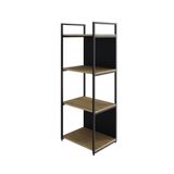 Estante C/04 Prateleiras 118x45x33cm C/fundo Yon Vermont Oak/est.preta Vermont Oak/est.preta