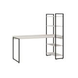 Mesa C/estante Alta 150x64x147cm C/04 Prateleiras Branco Chess / Est.preta