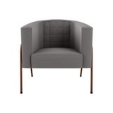 Poltrona Decorativa Base Em Metal Grafite Lisboa Cinza Matrix Cinza-bronze