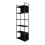 Estante Alta C/06 Prateleiras 185x60x33cm C/fundo Yon Preto Tx/est.preta Preto Tx/est.preta