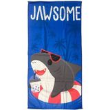 Toalha De Praia Infantil Summer Microfibra Anti Areia 60x110cm Shark Jawsome