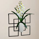 9 Orquídeas Artificiais Para Composição De Quadros E Arranjos Florais (60cm) - Branco E Laranja
