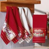 Kit 10 Toalha Lavabo Natalina Jacquard 30x45cm Creme