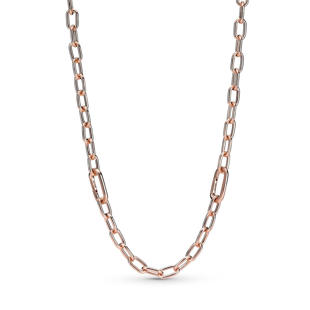 Colar Pandora Me Small-link Chain Banhado A Ouro Rosa 14k