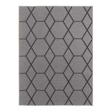 Tapete Para Sala Funcional Hexagonal 52 Grafite 2,00x2,50m
