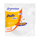 Prato Acrílico Redondo 21cm Cristal Com 10 Unidades