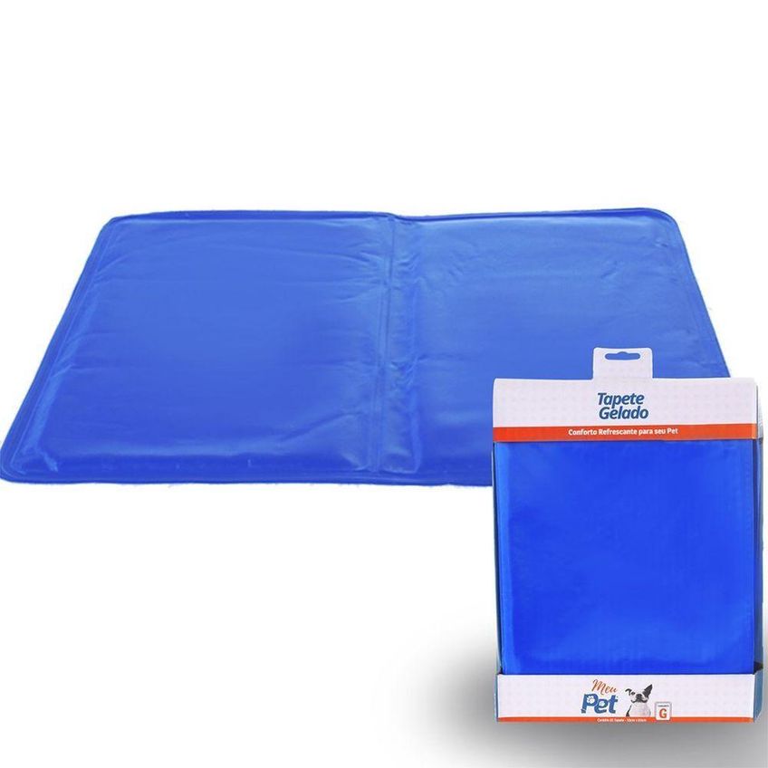Tapete Gelado Pet Cães E Gatos Tamanho G 50x65cm Azul - imagem 4