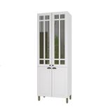 Paneleiro 4 Portas Com Vidros Reflecta Firenze Branco Indekes Branco
