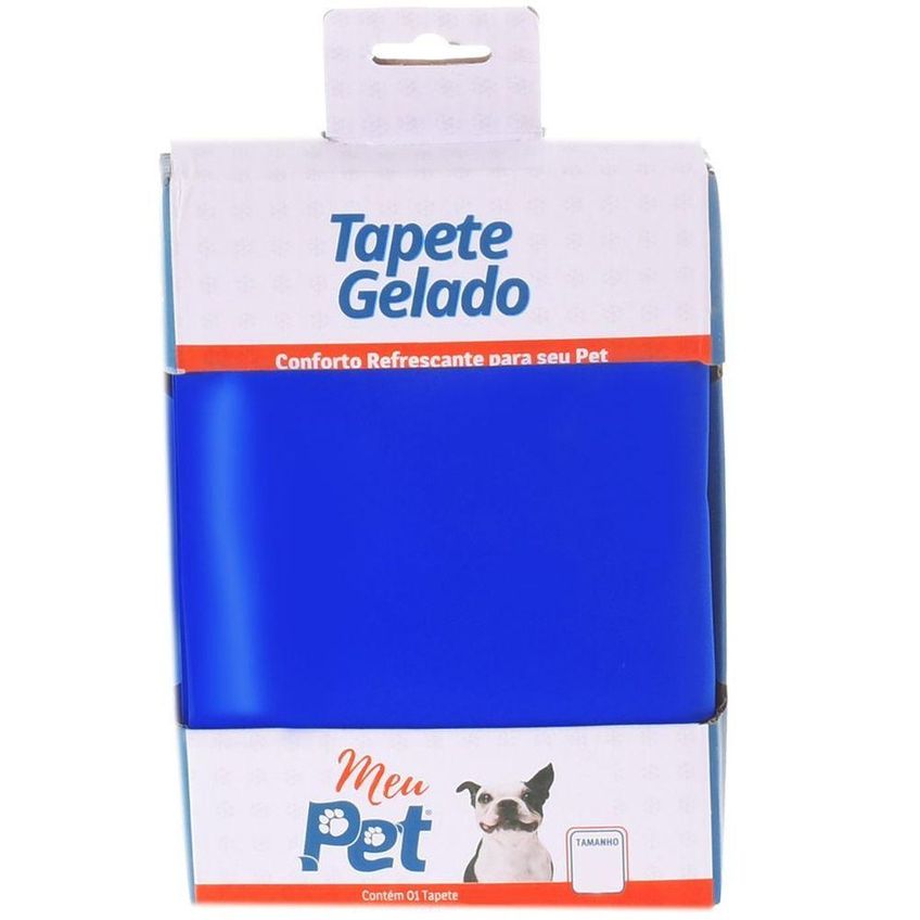 Tapete Gelado Pet Cães E Gatos Tamanho Gg 50x90cm Azul - imagem 3
