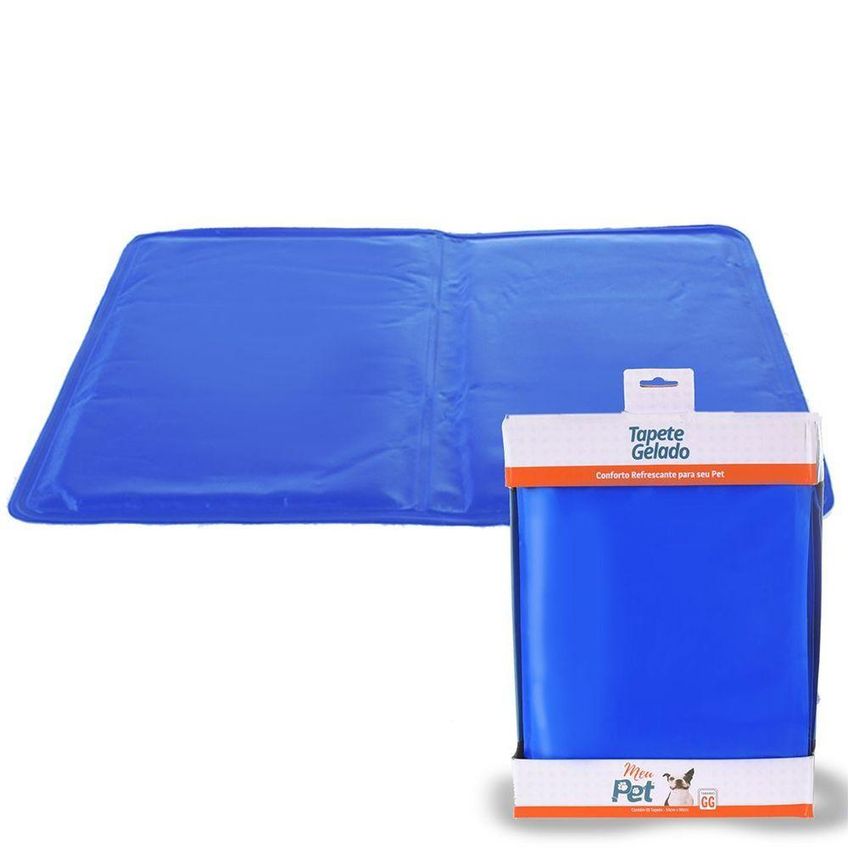 Tapete Gelado Pet Cães E Gatos Tamanho Gg 50x90cm Azul - imagem 4