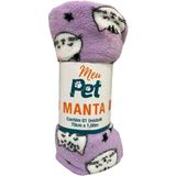 Manta Pet Microfibra 100% Poliéster 70x100cm Gatinho