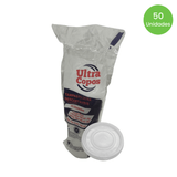 Tampa Para Potes 100/145ml E Copos Ps 150ml/180/200 E 120ml De Isopor Transparente Sem Furo Ps Ultratherm Com 50 Unidades