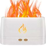 Difusor De Aromas Branco Névoa Modelo De Chama Com Led
