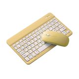 Teclado Sem Fio Amarelo Recarregável Bluetooth Com Mouse
