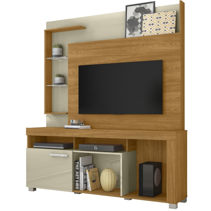 Estante Home Tv 50 Pol 1 Porta 160 Cm Icaro Cumaru Opala Madetec
