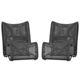 2 Cadeiras Poltronas Texas Corda Náutica Varanda Jardim Preto